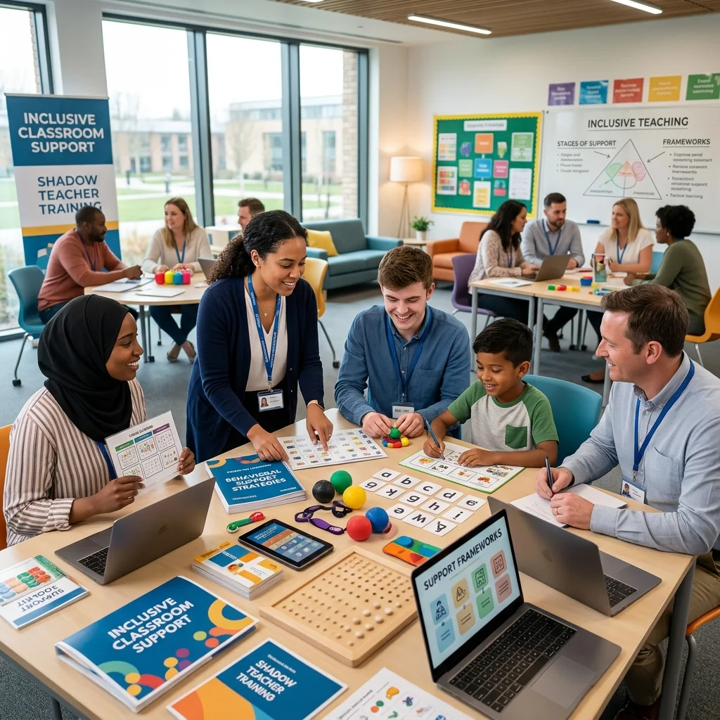 Shadow teacher training session focused on structured classroom and developmental support for autistic children